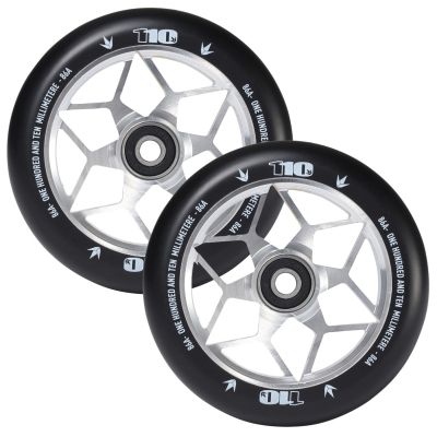 Blunt Envy Diamond Scooter Wheel Pair - 110mm x 24mm - Silver Black