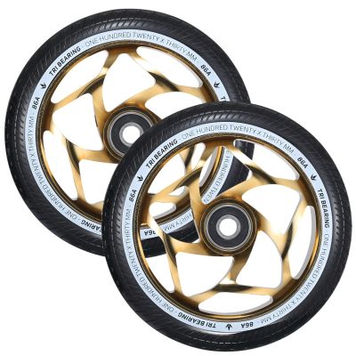 Blunt Envy 120mm/30mm Tri Bearing Wheel Pair - Gold/Black
