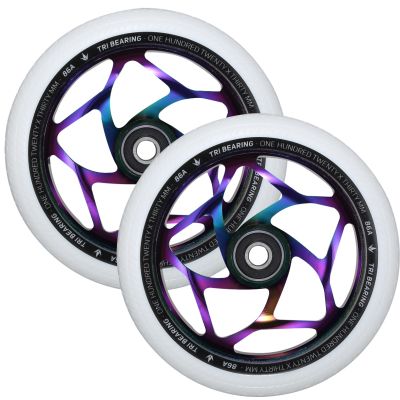 Blunt Envy 120mm/30mm Tri Bearing Wheel Pair - Oil Slick and White