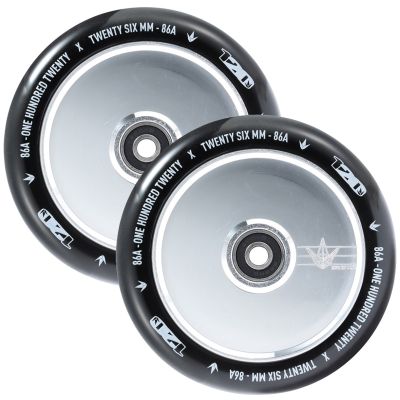 Blunt Envy Hollow Core Scooter Wheel Pair - 110mm x 24mm Black Silver Polish 