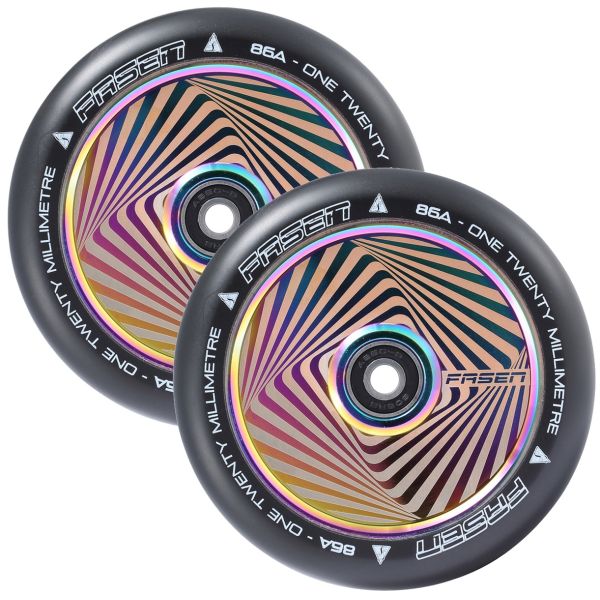 Fasen Scooters Hypno Hollowcore Wheel Pair - 120mm - Square Oil Slick