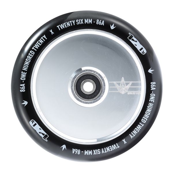 Blunt Envy Hollow Core Scooter Wheel Pair - 110mm x 24mm Black Silver Polish 