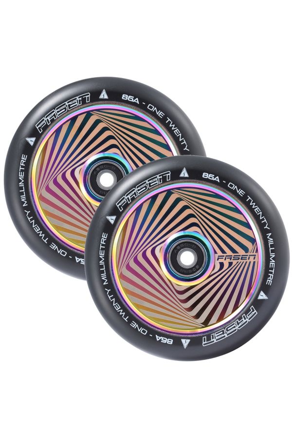 Fasen Scooters Hypno Hollowcore Wheel Pair - 120mm - Square Oil Slick